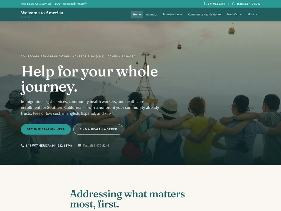 Welcome to America home page, help for your whole journey